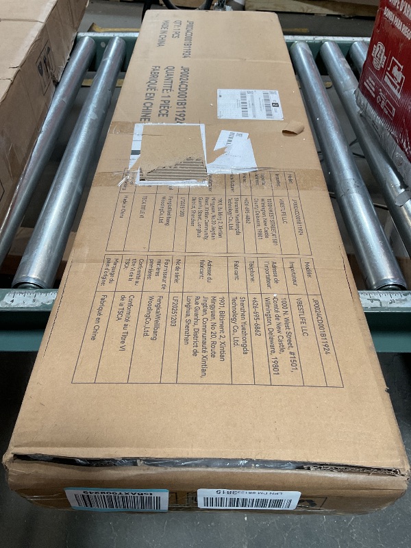 Photo 1 of *** BOX 1 OF POSSIBLY 3/MISSING ASSEMBLY PIECES*** Jocoevol Metal LED Bunk Bed Twin Over Twin with 2 Storage Drawers, USB Charging Station, Industrial Bunkbeds Heavy Duty Bed with Safety Guardrail and Ladder, No Box Spring Needed, Vintage Brown