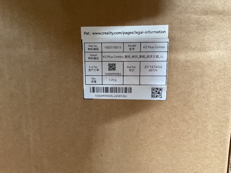 Photo 1 of *** USED*** Creality K2 Plus 3D Printer, Support Multi Color Printing Needs CFS, 600mm/s Max Speed, Step-servo Motor System 350? High-Temp Print Direct Drive Extruder Large Build Volume 13.78x13.78x13.78 inch