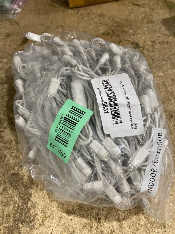 Photo 1 of 100 Counts LED Christmas Lights Outdoor - 50FT Warm White LED Christmas Lights Commercial Grade Outdoor Waterproof, White Wire Mini Plug in, 5mm Wide Angle Indoor for Xmas, Tree, UL Certified