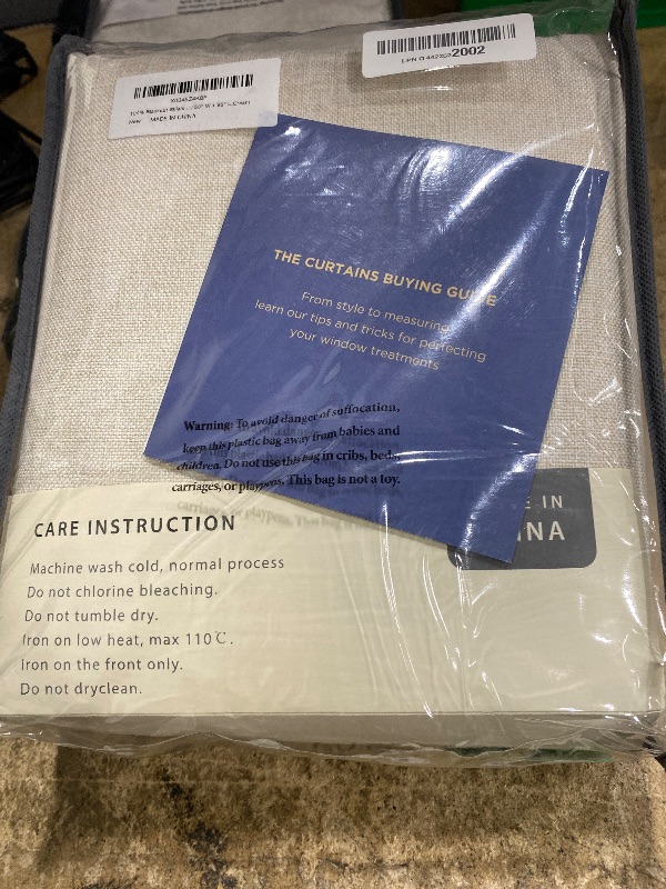 Photo 1 of 100% Blackout Shield Linen Blackout Curtains for Bedroom 96 Inches Long, Back Tab/Rod Pocket Living Room Drapes, Thermal Insulated Blackout Curtains 2 Panels Set, 50" W x 96" L,Cream