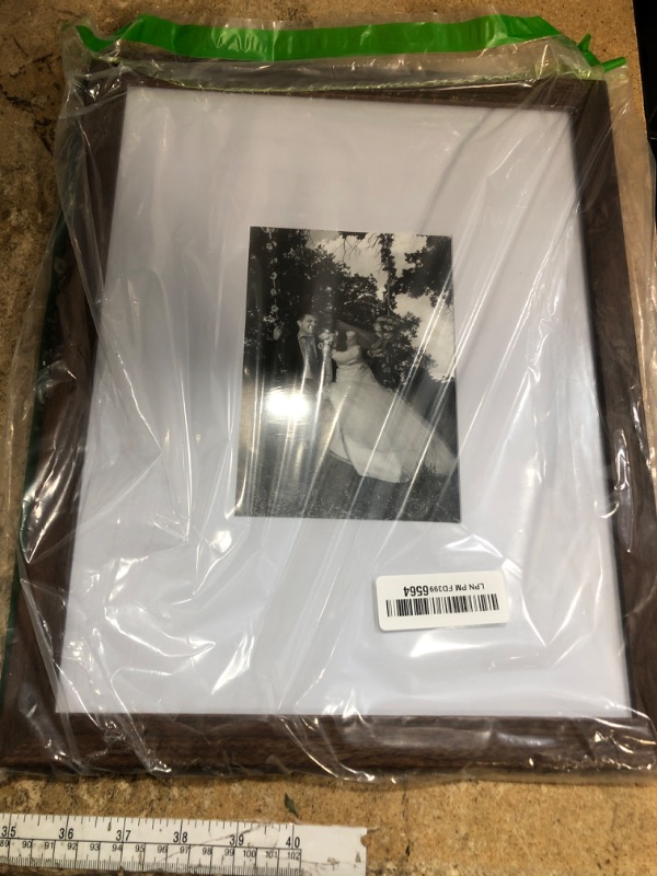 Photo 1 of Americanflat 11x14 Picture Frame with Shatter-Resistant Glass - Use as 5x7 Frame with Mat or Display 11x14 Photo Without Mat - Signature Collection - Picture Frames for Wall Display - Walnut