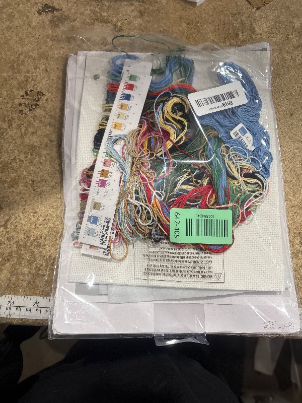 Photo 1 of ***(MISSING PARTS)***Dimensions Counted Cross Stitch ''Checking His List'' Personalized Christmas Stocking Kit, 14 Count White Aida, 16''