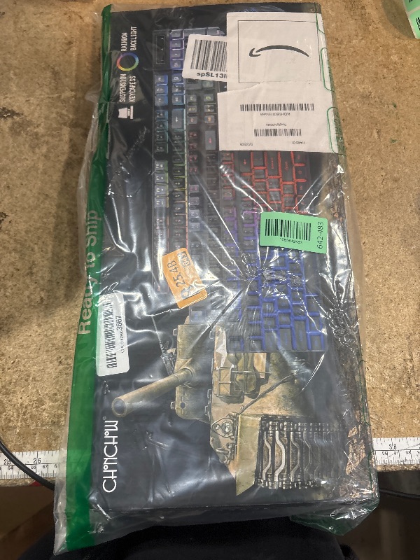 Photo 1 of ***DAMAGED KEYBOARD(BROKEN) & MISSING MOUSE**** Keyboard and Mouse Gaming LED Wired Combo with Emitting Character Keyboard 4800DPI 2 Side Button USB Mouse Rainbow Backlit Mechanical Feeling Compatible with PC Raspberry Pi Mac Xbox one ps4