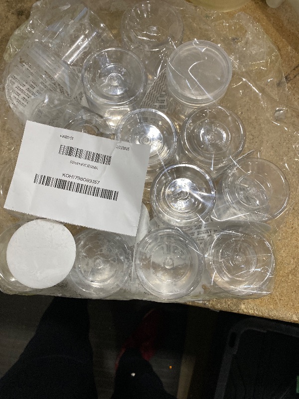 Photo 1 of 20 Pack 4oz/120ml Round Plastic Jars with Lids Empty Clear Slime Containers,Wide-Mouth Refillable Storage Containers for Cosmetics,Lotion,Food Storage