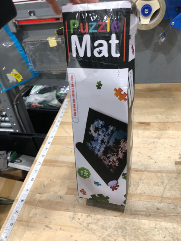 Photo 1 of **POSSIBLE FOR PARTS/UNKNOWN MISSING PIECES** Becko US Puzzle Mat Roll Up with Drawstring Storage Bag, Felt Rollup Mat for Easy Transport & Storage, Portable Puzzle Board Puzzles Saver Keeper for Jigsaw Puzzles Up to 1500 Pieces