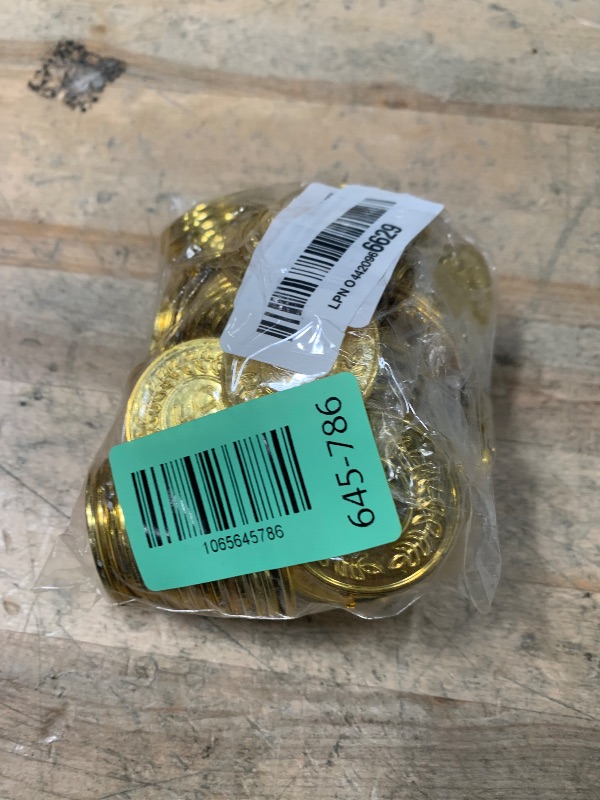 Photo 1 of 120 PCS Gold Coins, 1.4 in Plastic Gold Coins, 0.08 in Thick Fake Coins Pirate Coins Tokens Play Coins for Kids, Pirate Treasure Classroom Reward Adventure Theme Party Supplies for Pirate Party