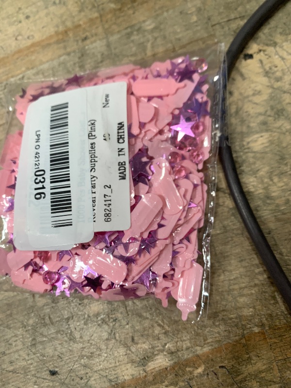 Photo 1 of 1000 Pcs Baby Shower Confetti Baby Shower Decorations Girl Rhinestones Stars Baby-Bottles Pink Table Confetti Sprinkle Decorations Gender Reveal Party Supplies (Pink)