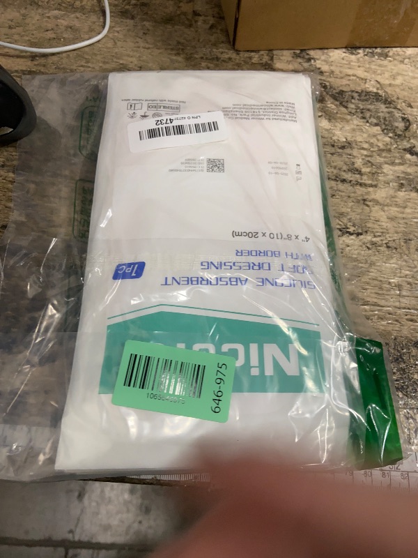 Photo 1 of ***UNKNOWN MISSING PIECES*** Niceful Silicone Super Absorbent Wound Dressing - 4"×8" Large Absorbant Bandages with Adhesive Borders, FSA HSA Eligible, Wound Care Dressings for Bed Sores Leg Ulcers