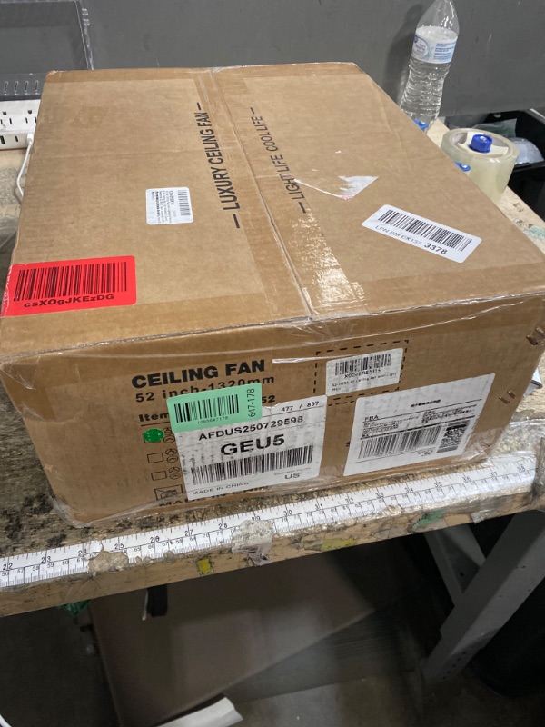 Photo 2 of 52 Inch Ceiling Fans with Lights and Remote, Black Ceiling Fan with 5 Blades, 6 Speed Reversible DC Motor, 3CCT Dimmable LED, Modern Design for Bedroom, Living room & Covered Outdoor,Includes Downrod