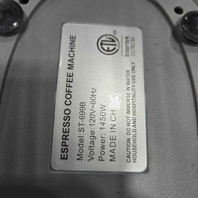 Photo 1 of ***USED*** Espresso Machine 20 Bar, Compact Espresso Maker, Stainless Steel Professional Expresso Coffee Machines with Steam Milk Frother & 34oz Removable Water Tank for Home & Office, Latte, Cappuccino, Silver