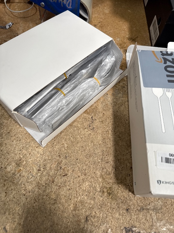 Photo 1 of KINGSTONE 48-Piece Silverware Set with Steak Knives, Flatware Set for 8, Stainless Steel Tableware Cutlery Set for Home Restaurant, Mirror Finish,Modern Design