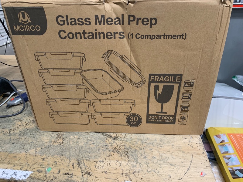 Photo 1 of [8-Pack,30 oz]Glass Meal Prep Containers,Glass Food Storage Containers,Airtight lunch Containers with Lids, Microwave, Oven, Freezer and Dishwasher