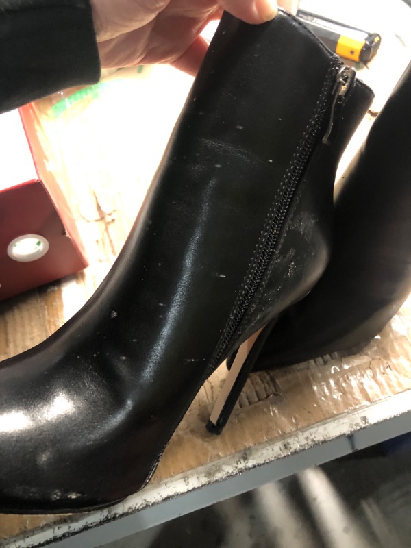 View 4 of ***(HEAVILY USED/ MINOR DAMAGE)***COLETER Women's Black Ankle Boots Closed Pointed Toe Stilettos Autumn Dress Booties M-Black 6 US