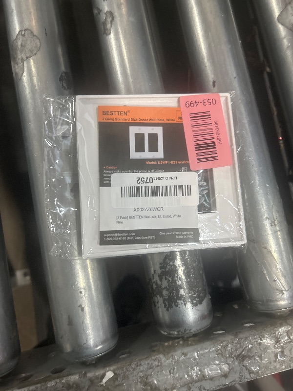 Photo 1 of [2 Pack] BESTTEN 2-Gang Decorator Wall Plate, Standard Size, H4.53” x W4.57”, Unbreakable Polycarbonate Outlet and Switch Cover, UL Listed, White