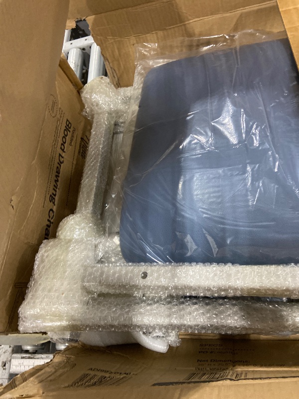 Photo 1 of VivaComfort Blue Phlebotomy Chair with Adjustable Armrest, Blood Draw Chair, Large Weight Capacity Comfortable Lab Medical Chair