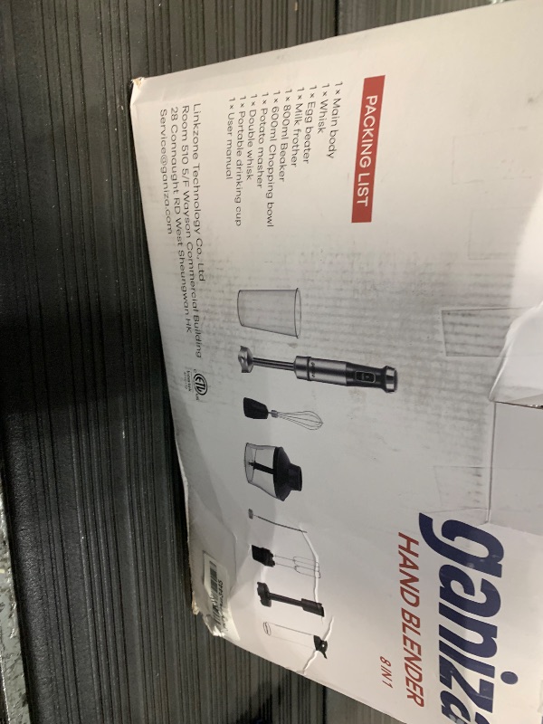 Photo 1 of (used)(unknown if complete) Ganiza Immersion Blender 8 in 1 Hand Blender Max 1000W Heavy Duty Motor, 16 Speed Mode Handheld Blenders Immersion