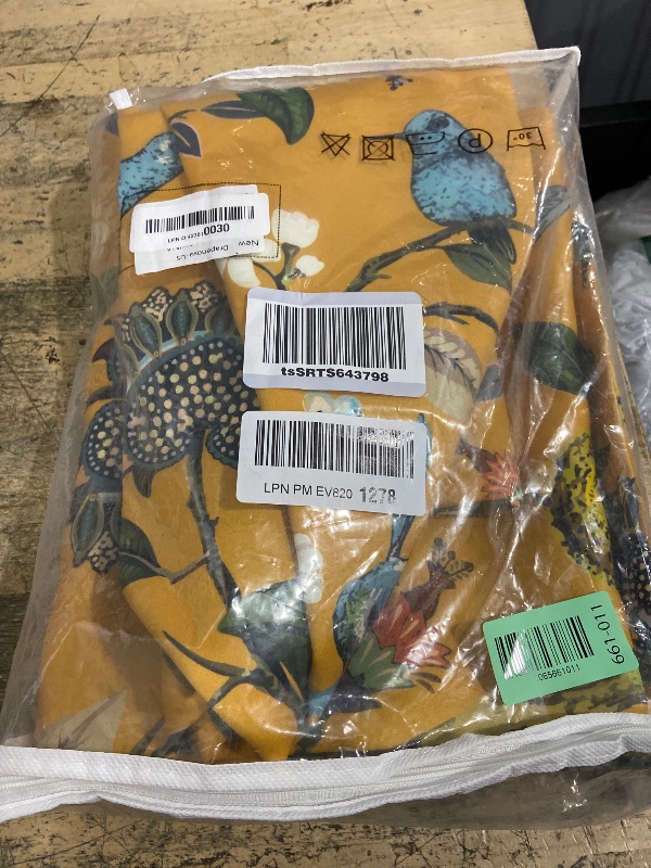 Photo 1 of ***GROMMET STYLE/ MEASUREMENTS ARENT CORRECT*** Drapenova Mustard Yellow Semi Sheer 80 inch Pleated Linen Blend Curtains Floral Hummingbird Lemon Drapes for Living Room Bedroom Farmhouse Cottagecore Window Treatments Light Filtering Deco 2 Panels