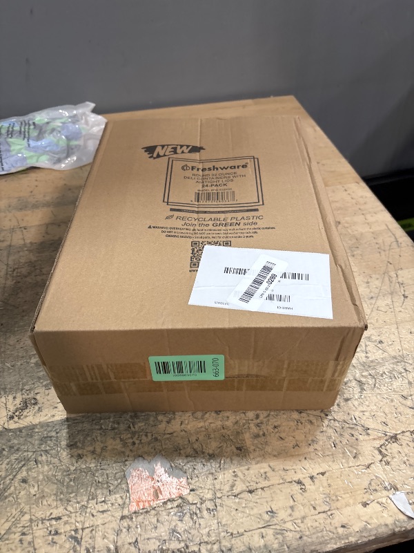 Photo 1 of Freshware Food Storage Containers [24 Set] 32 oz Plastic Deli Containers with Lids, Slime, Soup, Meal Prep Containers | BPA Free | Stackable | Leakproof | Microwave/Dishwasher/Freezer Safe