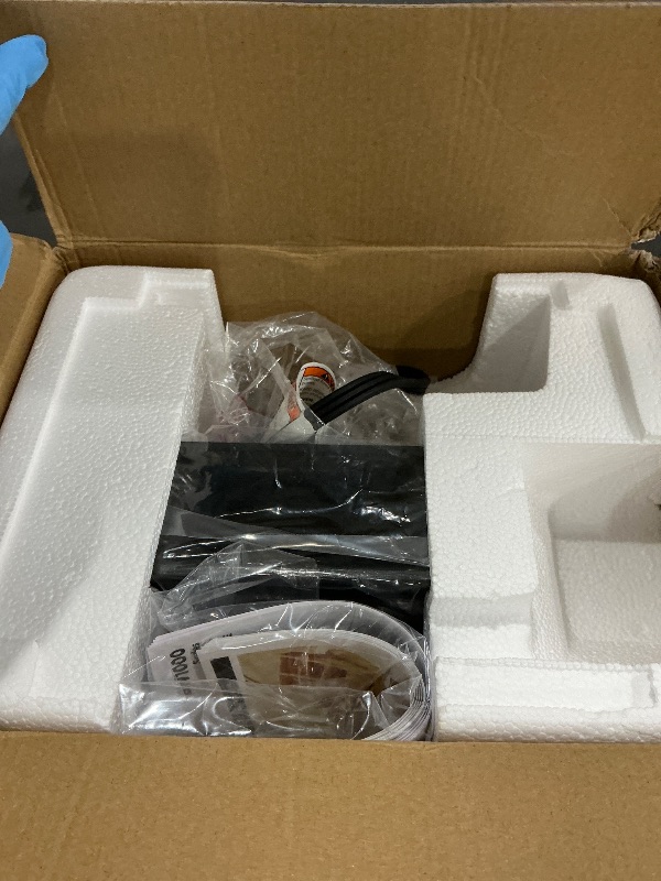 Photo 1 of ** For parts only does not power on ** Ninja BW1001 NeverStick PRO Belgian Waffle Maker, Vertical Design, 5 Shade Settings, with Precision-Pour Cup & Chef-curated Recipe Guide, Black & Silver