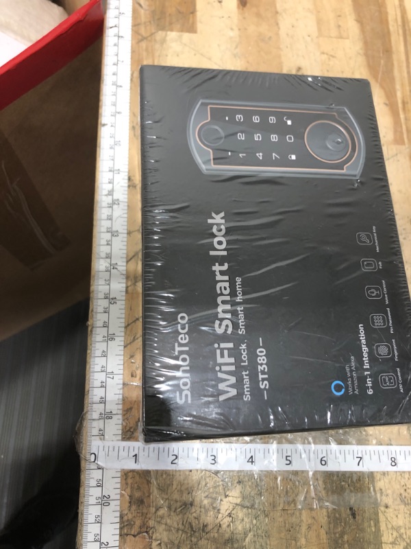 Photo 1 of **FACTORY SEALED** SohoTeco Smart Lock ST380, Built-in Wi-Fi, Fingerprint Keyless Entry Door Lock, Security Deadbolt Smart Locks for Front Door, App Remote Control & Auto Lock, IP56 Waterproof, (2025 Upgrade)