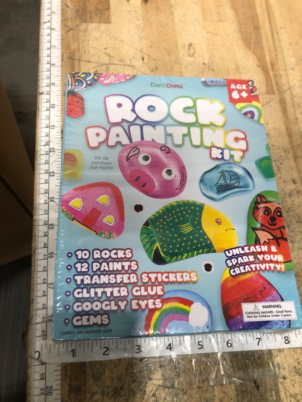 View 2 of **FACTORY SEALED** Dan&Darci Rock Painting Kit for Kids - Arts and Crafts for Girls & Boys Ages 6-12 - Craft Kits Art Set - Supplies for Rocks Paint - Best Tween Gift Ideas for Kid Activities Age 6 7 8 9 10 11
