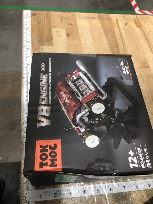 Photo 1 of Tuajixz V8 Engine Building Blocks Sets, V8 Engine Model Kit That Runs – Motorized with Moving Pistons, Crankshaft & Rotating Fan, Realistic Engine Simulation for Car Enthusiasts, 588Pcs