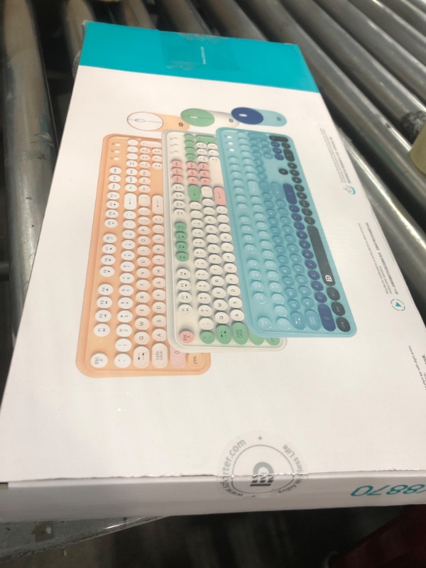 Photo 1 of ***(PARTS ONLY/ NON FUNCTIONAL)***FD 2.4GHz Wireless Keyboard and Mouse Set with Switch Button - Full-Size Keyboard - Compatible for Windows/Laptop/PC/Notebook/Smart TV and More - Milky White Green Colorful