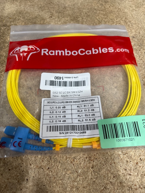 Photo 1 of 10m(30ft) OS2 SC to LC Single Mode Fiber Patch Cables, Options 1m~153m, Singlemode Fiber Optic Cable 10G SMF LSZH Duplex 9/125?m OD 2.0mm ???????????