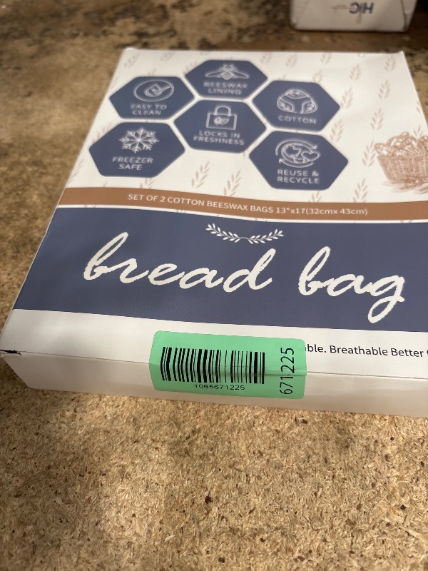Photo 1 of 2 Pack Reusable Beeswax Bread Bags for Sourdough & Homemade Bread, Cotton Waxed Bags Keeps Fresh Longer XL Food Storage Bags with Beeswax Lining, Freezer Safe, Baking Supplies for Sourdough
