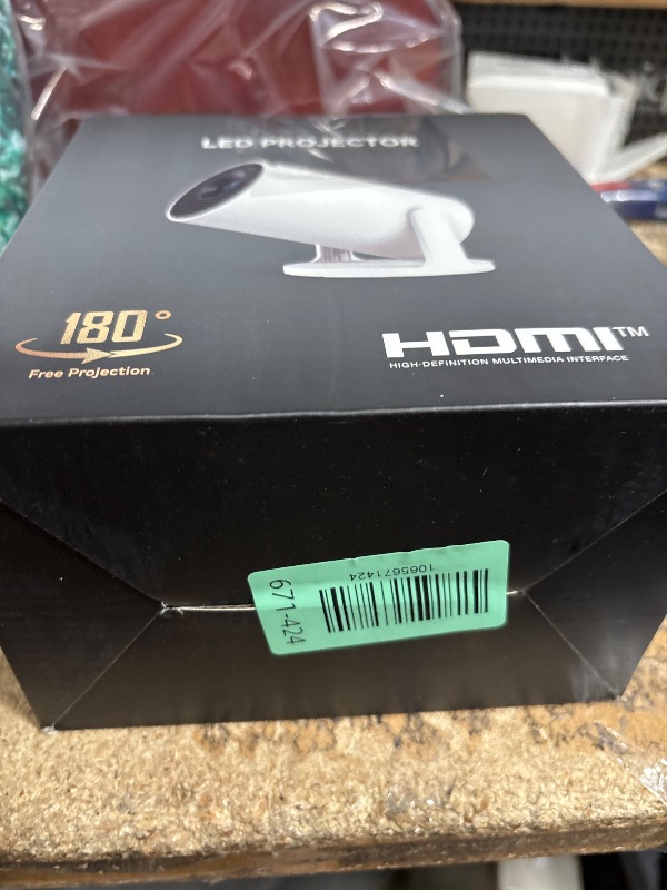 Photo 1 of Mini Portable Projector 4K WiFi 6 BT 5.2 Upgraded Portable Projector Full HD Supported for Phone /PC /TV /HDMI /PS5 /Laptop Auto Keystone Home Theater 180° Rotation [Built-in App] White