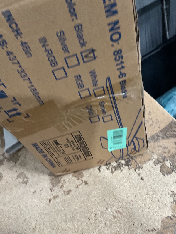 Photo 1 of ***(MAJOR DAMAGE/ SEE NOTES FOR DETAILS)***Asyko Ceiling Fans with Lights,46" Low Profile Ceiling Fan with Light and Remote Control,Flush Mount, Reversible, Dimmable, Noiseless, Black Ceiling Fan for Bedroom