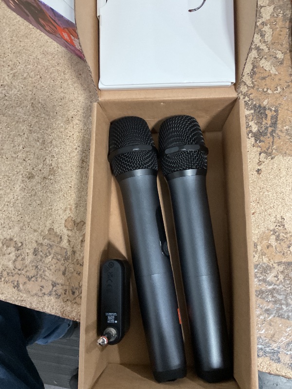 Photo 1 of JBL PartyBox Wireless Mic - 2X Digital Wireless Microphones, Rechargeable Battery (20hrs - 700mAh), Clear Voice, Crisp Sound, Stable 2.4GHz Connection, Compatible with All PartyBox Speakers (Black)