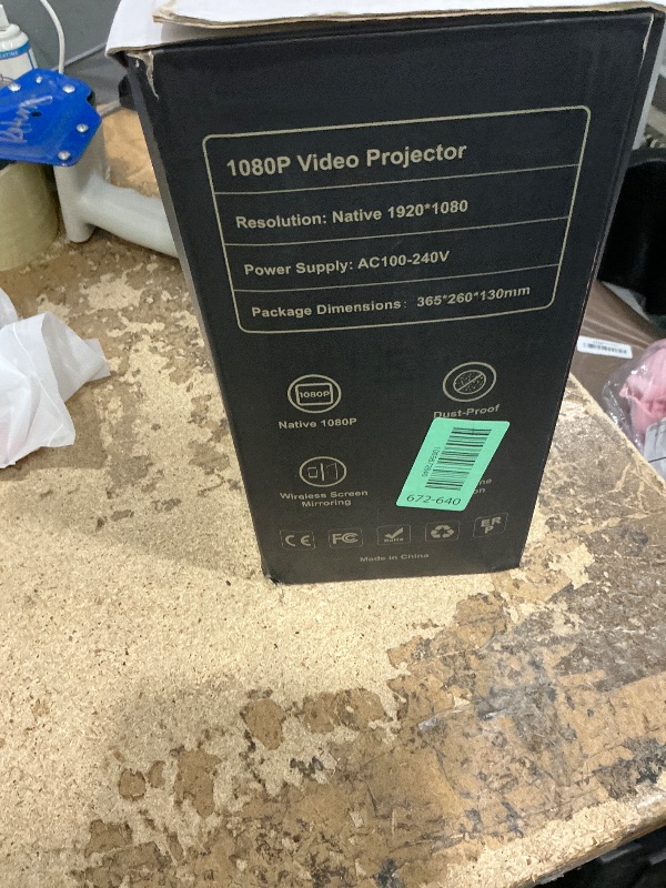 Photo 1 of ***FOR PARTS *** [Electric Focus] Projector with Wifi and Bluetooth, 1200 ANSI Portable Outdoor Projector 4K, Tkisko Native 1080P Video Projector, Movie Projector for Outdoor Use, Compatible with iOS/Android/TV Stick