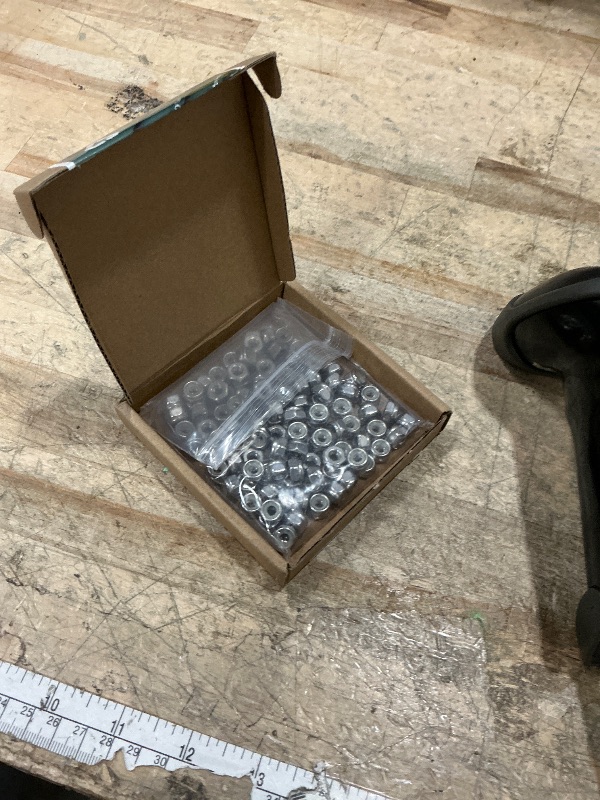 Photo 1 of 10# 24 Nylon Insert Hex Lock Nuts Stainless Locknuts, Hex Drive, Bright Finish, 304 Stainless Steel 18-8 SS, Coarse Thread, 100 of Pack