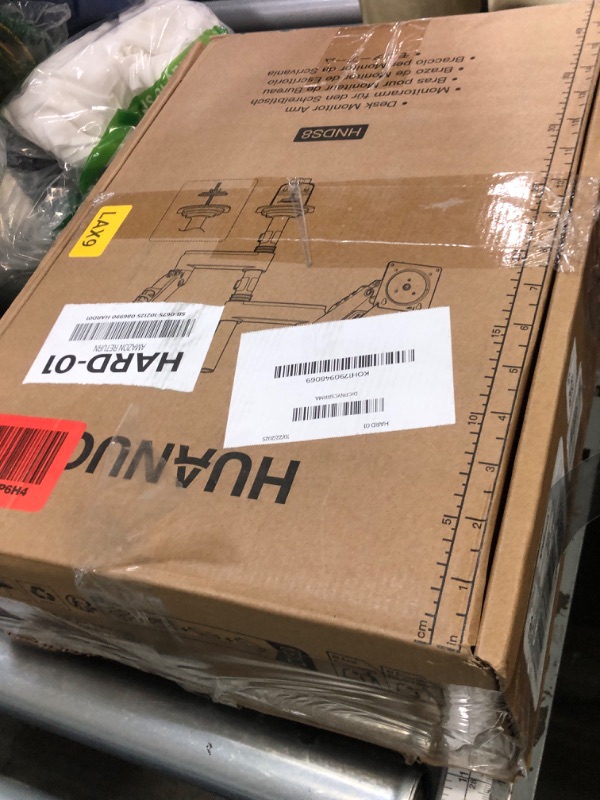 Photo 1 of ***PARTS ONLY***HUANUO 17-32 Inch Dual Monitor Stand, Gas Spring Dual Monitor Mount, Monitor Stand 2 Monitors, Ergonomic Adjustable Tilt/Swivel/Rotate, Weight Max 19.8 lbs, VESA 75/100mm