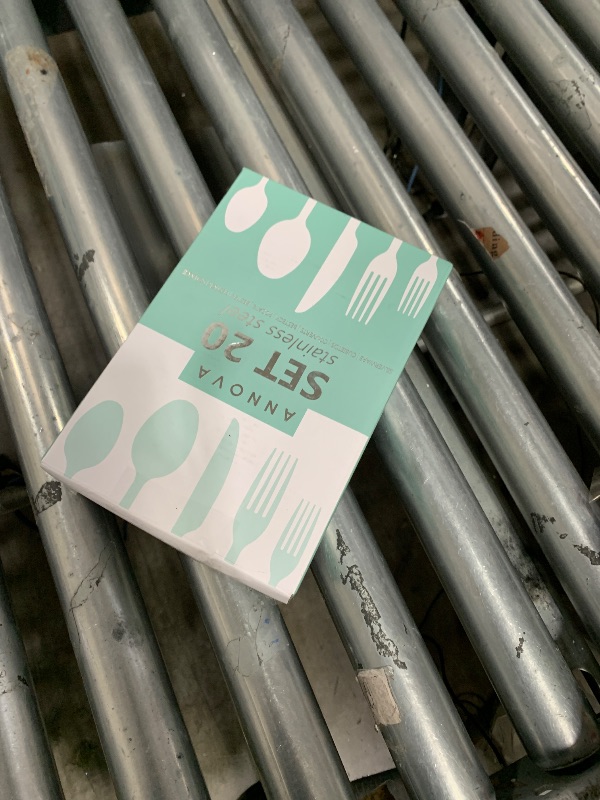 Photo 1 of ANNOVA Silverware Set, Retro/Rivet Colorful Stainless Steel Tableware Kitchen Flatware Set Utensils, Includes Dinner Knives, Forks, Spoons, Salad Forks & Dessert Spoons (Morandi Mix, 20 Pieces)