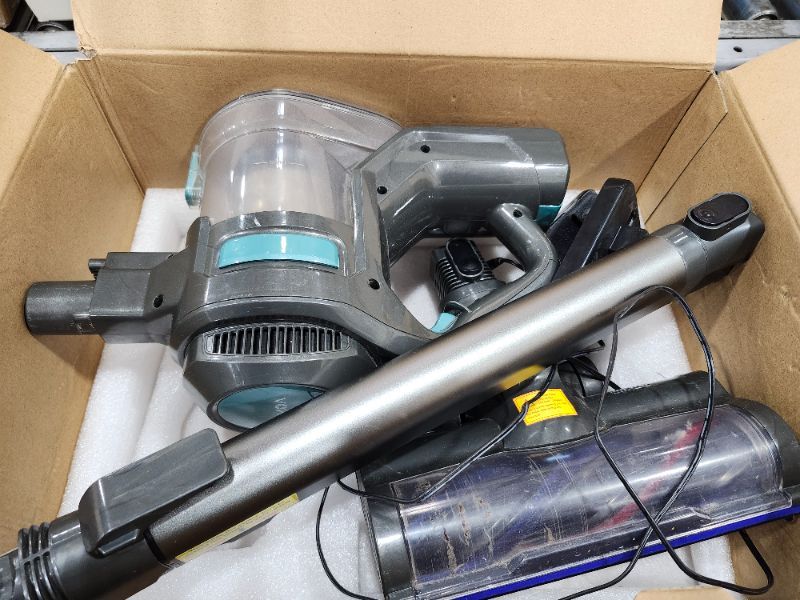 Photo 1 of ***************used-dirty, missing accessories************
Powaert N7S Cordless Vacuum Cleaner, 6-in-1 Lightweight Stick Vacuum with Powerful Suction, 6-Cell 2200mAh Rechargeable Battery, Handheld Vacuum Cleaners for Pet Hair, Carpet, Floor (Blue)