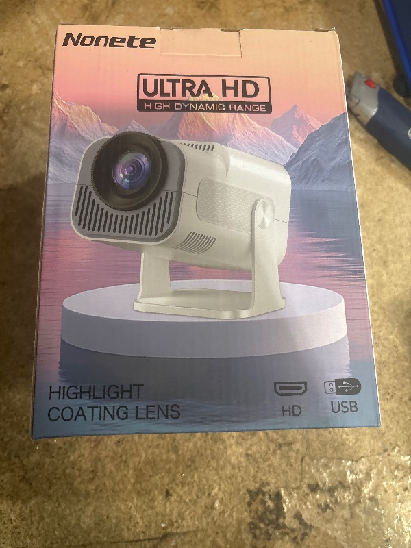 Photo 1 of [Projector 2026 Upgraded] Mini Projector Support 4K 1080P Auto Keystone 270°Rotatable with WiFi 6 and Bluetooth 5.2 Projector Portable Compatibile with HDMI/TV Stick/Memory Stick/Laptop,White