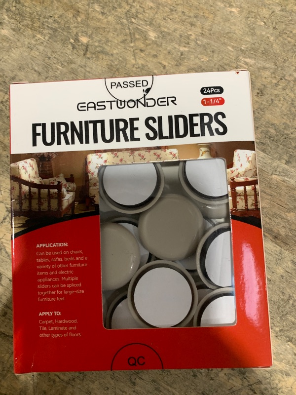 View 2 of 1-1/4" Furniture Sliders for Carpet & Hardwood Floors, 24PCS Furniture Pads for Quickly and Easily Move Any Item and Protect The Floor