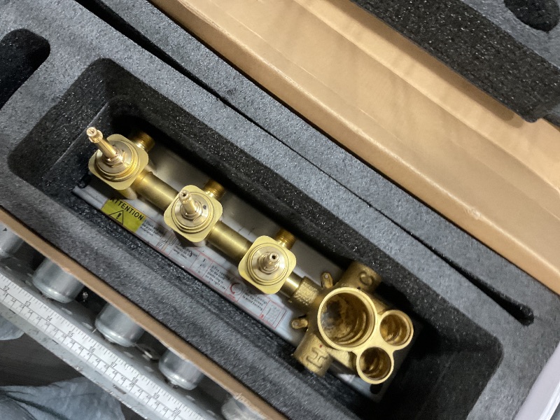 Photo 1 of **MISSING FRONT PLATE WITH KNOBS** HOMEDEC 3 Way Shower Diverter Valve, 3 Outlets Multi Function Thermostatic Shower Brass Valve Can Run Simultaneously, Brushed Nickel