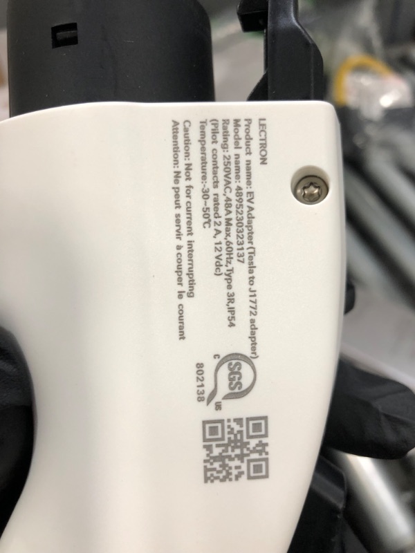 Photo 1 of [Only for J1772 EVs ] Lectron - Tesla to J1772 Charging Adapter, Max 48A & 250V - Compatible with Tesla High Powered Connectors, Destination Chargers, and Mobile Connectors (White)