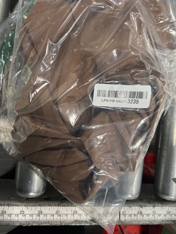 Photo 1 of ***(HEAVILY USED/ MINOR DAMAGE)***J.VER Men's Dress Shirts Stretch Long Sleeve Formal Shirt Solid Business Casual Button Down Shirts for Wedding Prom Brown