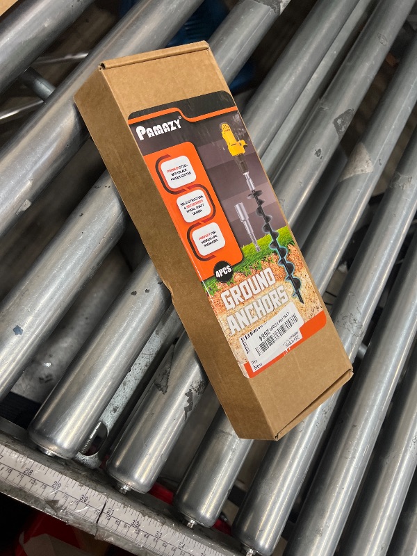 Photo 1 of [Premium] 4 Pack Ground Anchors with Power Nut Driver Drill Bit, Ground Anchors Screw in, Swing Set Anchors, Trampoline Anchors High Wind Heavy Duty for Camping Tents, Car Ports, Swing Sets, Canopies