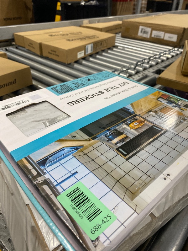 Photo 1 of 10 Sheets Peel and Stick Backsplash Tile, Stick on Backsplash for Kitchen and Bathroom, White Marble Look PVC Mixed Metal Silver Self Adhesive Wall Tiles