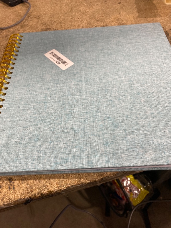 Photo 1 of **MINOR BEND*** Hiwhy Scrapbook Photo Album Linen Cover, 12 x 12 Inch Hardcover Kraft White Pages Memory Book, for Travel Wedding Guest Book Christmas Baby Shower (40 Sheets/ 80 Pages,Light Blue)