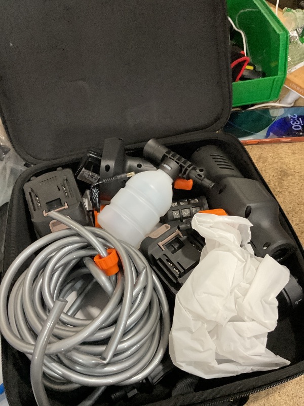 Photo 3 of Cordless Pressure Washer 2000 PSI Portable Power Washer Kit with 6-in-1 Adjustable Spray Nozzle Dual 21V 8000mAh Batteries Foam Pot for Car Garden Patio Driveway Outdoor Cleaning