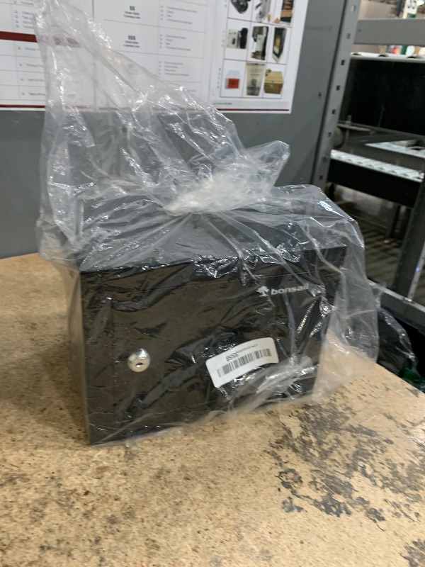 Photo 1 of *LOCKED* Bonsaii Safe Box with Key Lock, Steel Security Lock Box, 0.23 Cubic Feet, 9.06" W x 6.69" D x 6.69" H, Small Hidden Safe for Cash Jewelry