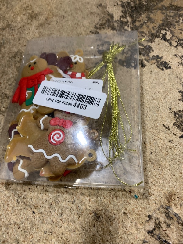Photo 1 of 12pcs Gingerbread Man Ornaments for Christmas Tree, Assorted Styles, Holiday Decorations