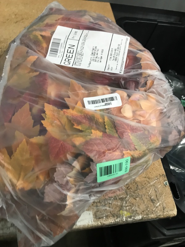 Photo 1 of 28'' Large Fall Wreath for Front Door, Porch, Window- Artificial Maple Leaves Faux Sunflower Hydrangea Pumpkins Outdoor Autumn Wreath for Home, Farmhouse Wall Thanksgiving Day Harvest Festival Decor