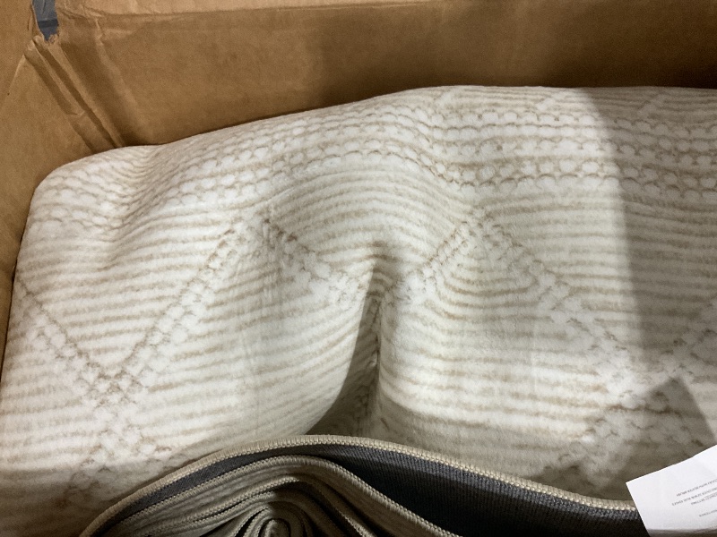 Photo 2 of 8x10 Area Rug Living Room: Washable Boho Geometric Moroccan Rug Neutral Modern Farmhouse Indoor Soft Non Slip Ultra Thin Large Printed Pattern Carpet for Bedroom Home Office (Beige, 8'x10')